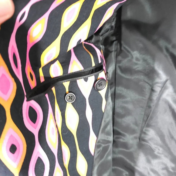 Stuart Kent Original Pink Orange Black Psychedelic Wave Mens Custom Sport Jacket - Picture 8 of 10